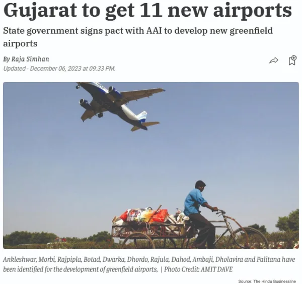 11 Greenfield Airports. 11 Potential Growth Hubs.